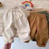 Pantalon Version coréenne pour enfants de 0 à 6 ans, mode printemps Simple rétro, couleur unie, pantalons décontractés pour hommes et femmes, bébé