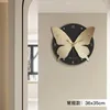 Wall Clocks Living Room TV Background Network Red Butterfly Clock Table Hanging Light Luxury Household Fashion