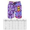 Men's Shorts Summer Board Hippie Running Surf Blue Pink And Yellow Graphic Short Pants Cute Comfortable Swim Trunks