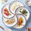 Dishes Plates Japanese Ceramic Tableware Combination Moon Platter Household Gathering Dinner Plate Tray Swing Fruit Set 230828