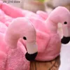 Winter Women Fashion Ins Slippers Warm Fur House Plush Grils Bedroom Shoes Cute Cartoon Flamingo Pink Slides Onesize T230828 822