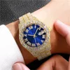 Wristwatches Hip Hop Iced Out Watch for Men Full Aaa Diamond Around Luxury Quartz Mens Watches Silver Gold Relogio Masculino Drop 230828