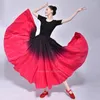 Scane Wear Spanish Flamenco kjol Kvinnor Gradient Fading Color Smooth Glossy Luxury Elegant Big Swing Dance Costume Girls Belly Maxi Dress