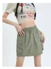 Röcke Streetwear Cargo Mini Frauen Harajuku Vintage Y2K 90er Jahre lässig Hight Taille Armee grüne Kleidung Mode Taschen Kurzrock