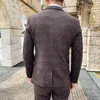 Męskie garnitury Blazers do kamizelki Katę kamizelki Modna butik Plaid Casual Busines