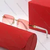 Nya Kajia Box Wood Leg Solglasögon Herr Fashion Spring Frameless Copper Heart Accessories Glassessaxp