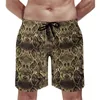 Shorts pour hommes Snakeskin Gym Summer Brown Snake Print Sports Fitness Board Pantalons courts Hommes Design confortable Plus Taille Maillot de bain