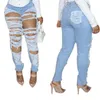 Kadınlar Kot Moda Delikli Pantolon 2023 Günlük Yüksek Bel Gözyaşı Yıkama Sokağı Çok yönlü dip