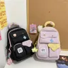 Rucksack, große Kapazität, Einfachheit, wasserdicht, niedlich, für Studenten, Schultasche, leicht, vielseitig, koreanischer Campus-Stil für Frauen und Mädchen