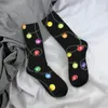 Meias masculinas engraçado natal luzes led vintage harajuku estilo rua casual tripulação louco meia presente padrão impresso