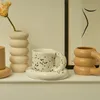 Muggar floriddle keramisk mugg med tefat kaffekoppar och tefat hemmakontor te kopp koreansk platta 230829