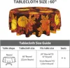 Table Cloth Fall Pumpkin Tablecloth 60 Inch Round Autumn Thanksgiving Dust Proof Wrinkle Resistant Rustic 230828