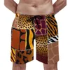 Men's Shorts Board Animal Patchwork Print Classic Swimming Trunks Retro Men Fast Dry Sports Trendy Plus Size Beach Short Pants