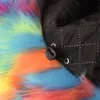 Breite Krempe Hüte Eimer Hüte Y2k Mode Winter Regenbogen Farbe Kunstpelz Eimer Hut Frauen Party Flauschig Verdickt Weich Warm Panama Dame Outdoor Urlaub Hut 230828