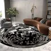 カーペット3D渦の幻想リビングルームの装飾のための丸いカーペットブラックホワイトグリッドカーペット大エリアラグベッドルームエントランスドアマットX0829