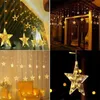 Strings Star String Lights 96 LED Christmas Garland Fairy Curtain Light utomhus inomhus för sovrum hemfest bröllopsdekoration 2024