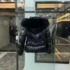 복어 디자이너 다운 재킷 자수 배지 겨울 코트 Celac Fur Collar Winter Coats 1-5