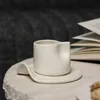 Tazas Taza de café de cerámica nórdica Juego de platillos Turco Hecho a mano Desayuno Té creativo Reutilizable Canecas Sala de estar Decoración 230829