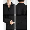 Chemises habillées pour hommes Chemise solide Hommes Noir à manches longues Coréen Blouses confortables Casual Lâche Classique Simple Boutonnage 230828