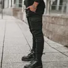 남자 청바지 남성 바지 멀티 포켓 단색 편안한화물 신축성 캐주얼 바지 남성 매일 착용