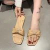 Pantofole da donna in PVC con fiocco scarpe basse 2023 sandali estivi trasparenti slingback infradito casual da donna morbide diapositive antiscivolo