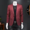 Abiti da uomo Blazer Giacca da abito casual Uomo Cappotto primaverile e autunnale Lattice Uomo Silm Outwear Rosso Taglia S-5XL