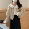 Damesgebreid Japans elegant bandagevest met lange mouwen Mujer Effen V-hals Open steek Kort Dames Chique truien Gebreid Y2k-kleding