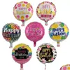 Other Event Party Supplies 18Inch Happy Birthday Balloon Aluminium Foil Balloons Helium Mylar Balls For Kkd Decoration Toys Globos D Dhuly