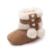 Primeros caminantes Botas de nieve de invierno para bebés Cálido Algodón Infantil Suela de goma suave Nacido Niño Princesa Zapatos de cuna Niñas 0-12M
