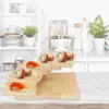 Set di stoviglie Supporto rotondo in legno giapponese Gradini rotanti creativi Scale Piatto Piatto da sushi Sashimi che serve per