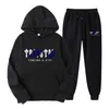 Vintermen Mens Tracksuit Long Sleeve Trapstar Pullover Hooded Suit Plus Velvet Sports and Leisure Two-Piece Byxor S-3XL 3AYL