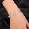 YERTTER Multi Row Gelaagde Glitter Manchetarmbanden Imitatie Parel Armband Stretch Tennisketting Strass Verstelbare Band Manchet Elastische Bangle Jaren '20 Bruids Lichaamssieraden