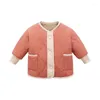 Manteau en duvet pour enfants, veste rembourrée en coton, vêtements pour garçons et filles, doublure intérieure en coton pour bébé, vêtements double face et cardigan chaud en velours