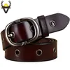 Belts Fashion Metal hollow genuine leather belts for women Quality Pin buckle belt woman Cow skin waist strap for jeans Width 2.8 cm 230829