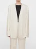Trajes de mujer silueta con cuello en V Blazer sin botones diseño minimalista holgado ajuste recto Simple 2023 otoño abrigo de traje femenino