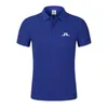 Мужские Polos Summer Men Men Golf Рубашки для вышивки J Lindeberg носить повседневное дышащее с коротким рукавом.