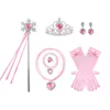 Accessoires pour cheveux Frezon Princesse Ensemble de bijoux Couronne Baguette magique Gants Collier Fête d'anniversaire Amis Enfants Bal Festival Décoration