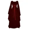 Temadräkt 2023 Medieval Witch Dress for Women Halloween Carnival Party Cosplay Performance Clothing Middle Age Bruddräkter 230829