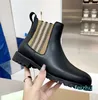 boots Genuine Leather Cowskin women's summer thin thick heel British style short boots versatile work clothes rhubarb boots large women's