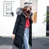 Trench da donna Inverno Donna Cappotto lungo con cappuccio Giacca Collo in pelliccia Addensare Capispalla caldo Manica Parka Piumino femminile in cotone imbottito