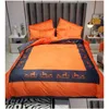 寝具セットオレンジデザイナーveet duvet er queen size bed comforters set 4 pcs枕ケースドロップデリバリーホームガーデンテキスタイルsuppliedhxt8