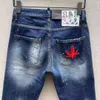 Vente en gros - Italien Rose Brodé 2023 Nouveau Designer Menjeans Slim Fit Hommes Jeans Imprimés Biker Denim Pantalons