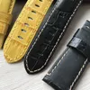 Assista Bandas 24mm Handmade Costurado Genuíno Bezerro Couro Watch Band para implantação Fivela Pulseira Strap para PAM Enviar também 230828