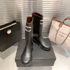 Flache Stiefel, Luxus-Designer, Damen-Plateau-Martens, stilvoll, vielseitig, lässige Stiefeletten, elastische Chelsea-Stiefel, Outdoor-Wüstenstiefel, Herbst/Winter, Größe 35–40, mit Box