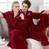 Dames Nachtkleding Flanel Gewaad Lange Kimono Badjas Jurk Paar Warme Herfst Winter Verdikte Koraal Fleece Homewear Loungewear