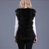 Womens Fur Faux real fur womens vest leather fashion luxury thick warm jacket solid color coat 230828