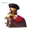 Large Inflatable Sport Tunnel Cartoon Figure Mascot 5m Air Blow Up Pirate Captain With A Big Rudder Passage For Event