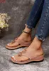 Slippare 2023 Summer Flat Sandal for Women Colors Sandales Multicolor Handgjorda retroblommor Flip-Flops Sandalias Mujer