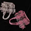 Shoulder Bags Women's summer transparent PVC diamond pink bow handDesigner Bag wallet luxury rhinestone Wedding party evening Designer caitlin_fashion_bags