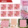 Decorative Flowers Wreaths 6PCS Artificial Flowers Wall Panel 3D Flower Backdrop Faux Roses for Wall Party Wedding Bridal Shower Outdoor Decoration 230828